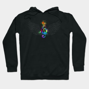 Rainbow Musical Key with Wings Hoodie